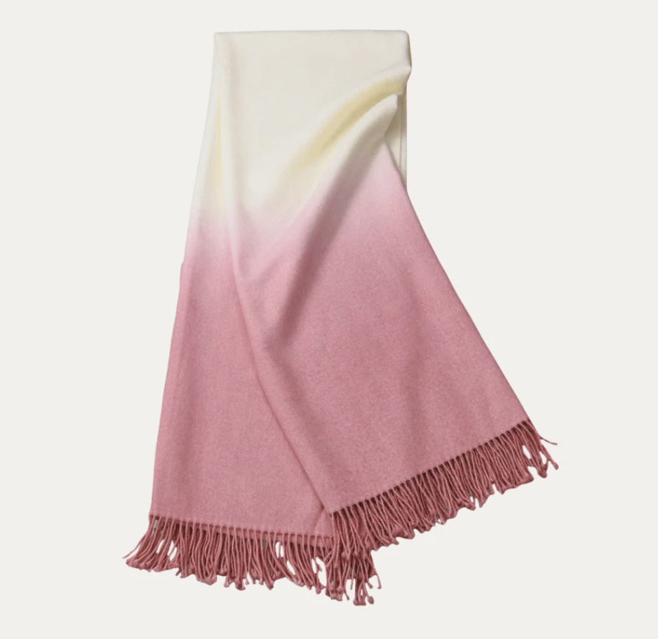 Dip Dyed Alpaca Throw Dusty Rose