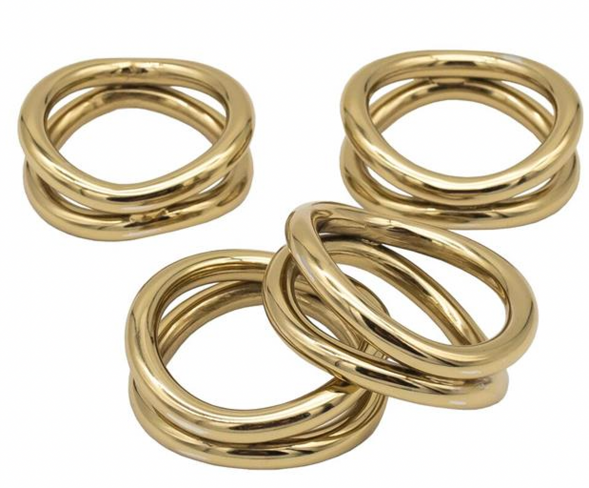 Twisted Loop Napkin Ring  Gold Set of 4