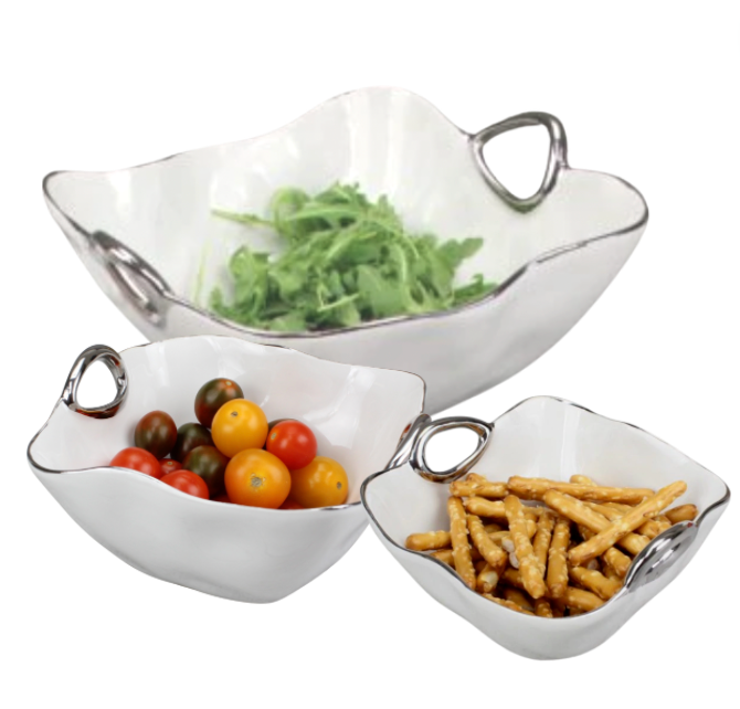 Handle Bowl Silver Trim- large size