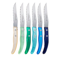 Berlingot Blue & Green Steak Knives Set of 6