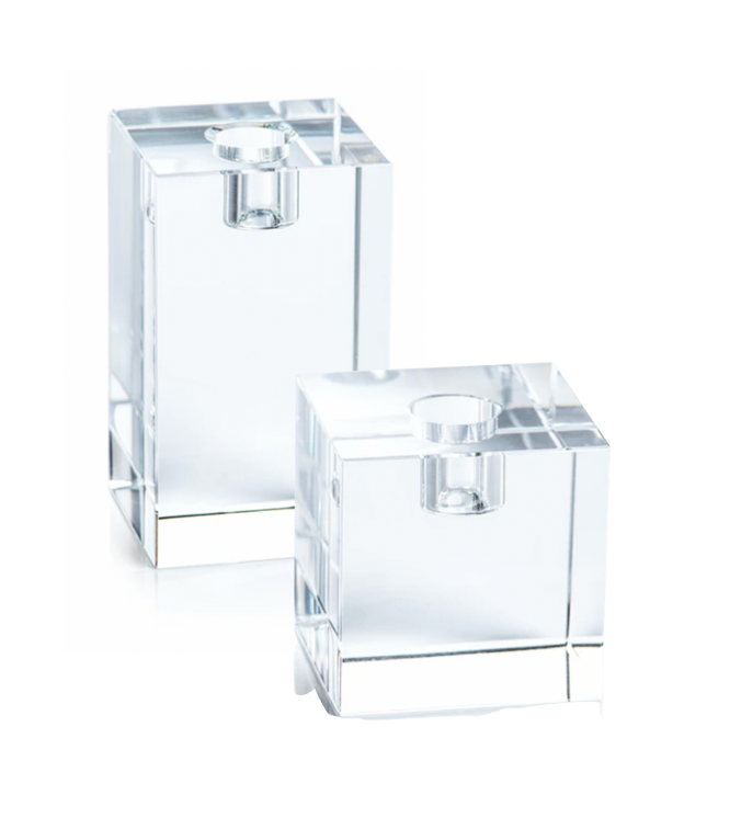 Crystal Square Taper Candleholders