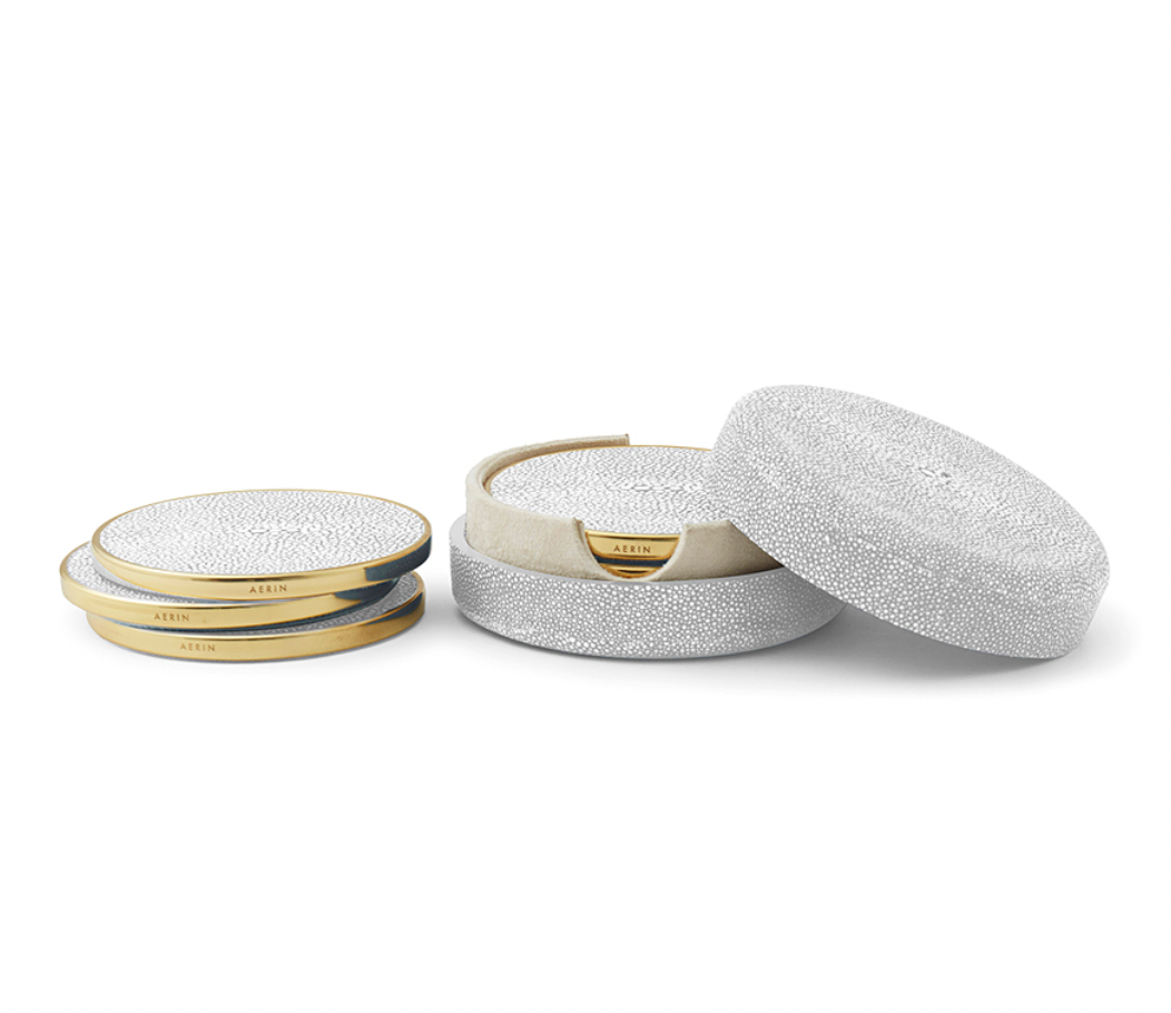 Shagreen Coaster Set Dove