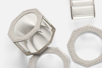 Arthur Leather Grey Napkin Ring Set of 4
