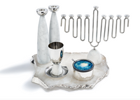 Coluna Menorah Carrara Marble & Silver