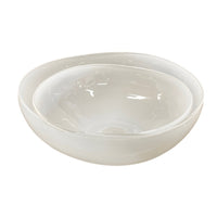 Glass Nesting Bowl White Cotton