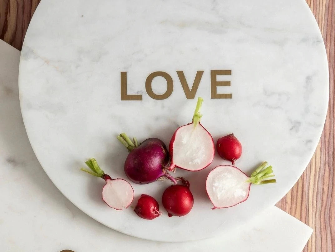 Love Marble Serving Board | White