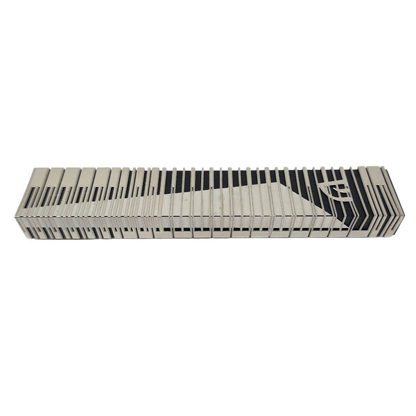 Extra small piano Mezuzah in silver and black. 