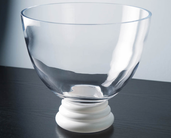 Footed Chalk Glass Bowl