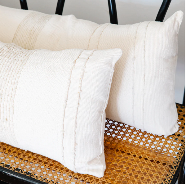Loomed Lumbar Pillow Ivory x Ivory