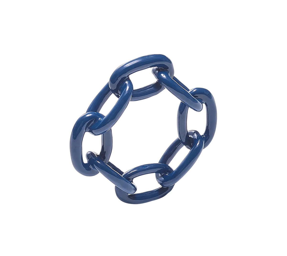 Enamel Navy Chain Link Napkin Ring Set of 4