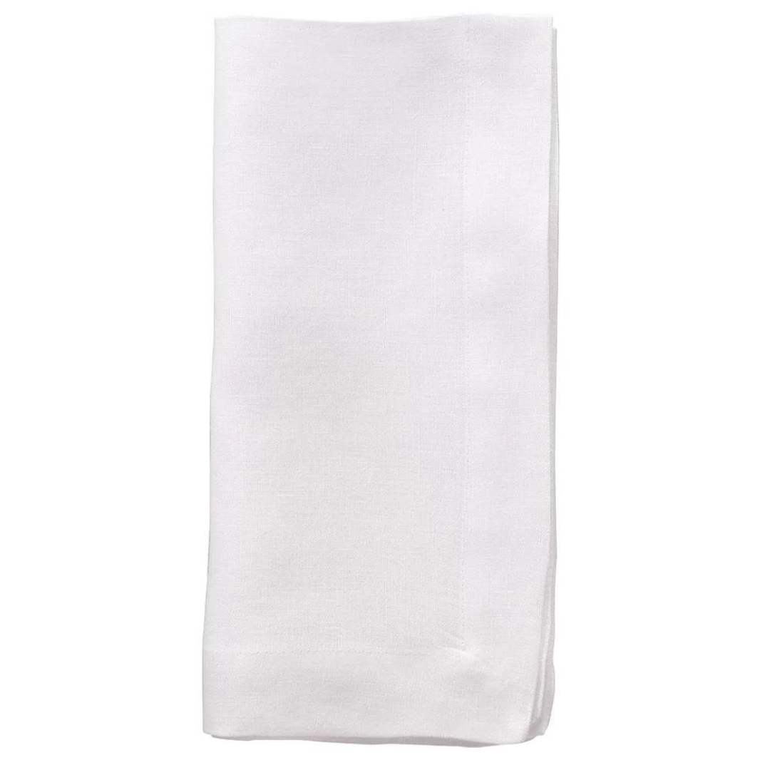 Amalfi white linen napkin. 