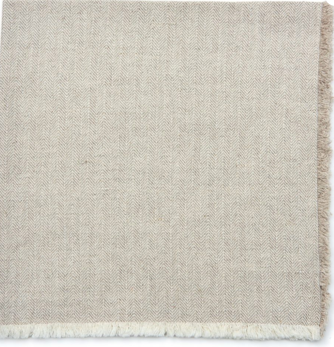 Herringbone Fringe Napkin Flax Set of 4