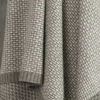 Cashmere Taiga Knit Throw  Platinum