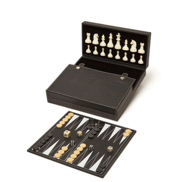 Black 2-in-1 backgammon set.