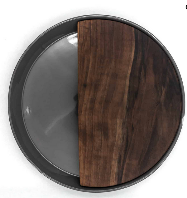 Eclipse Wood & Ceramic Round Platter