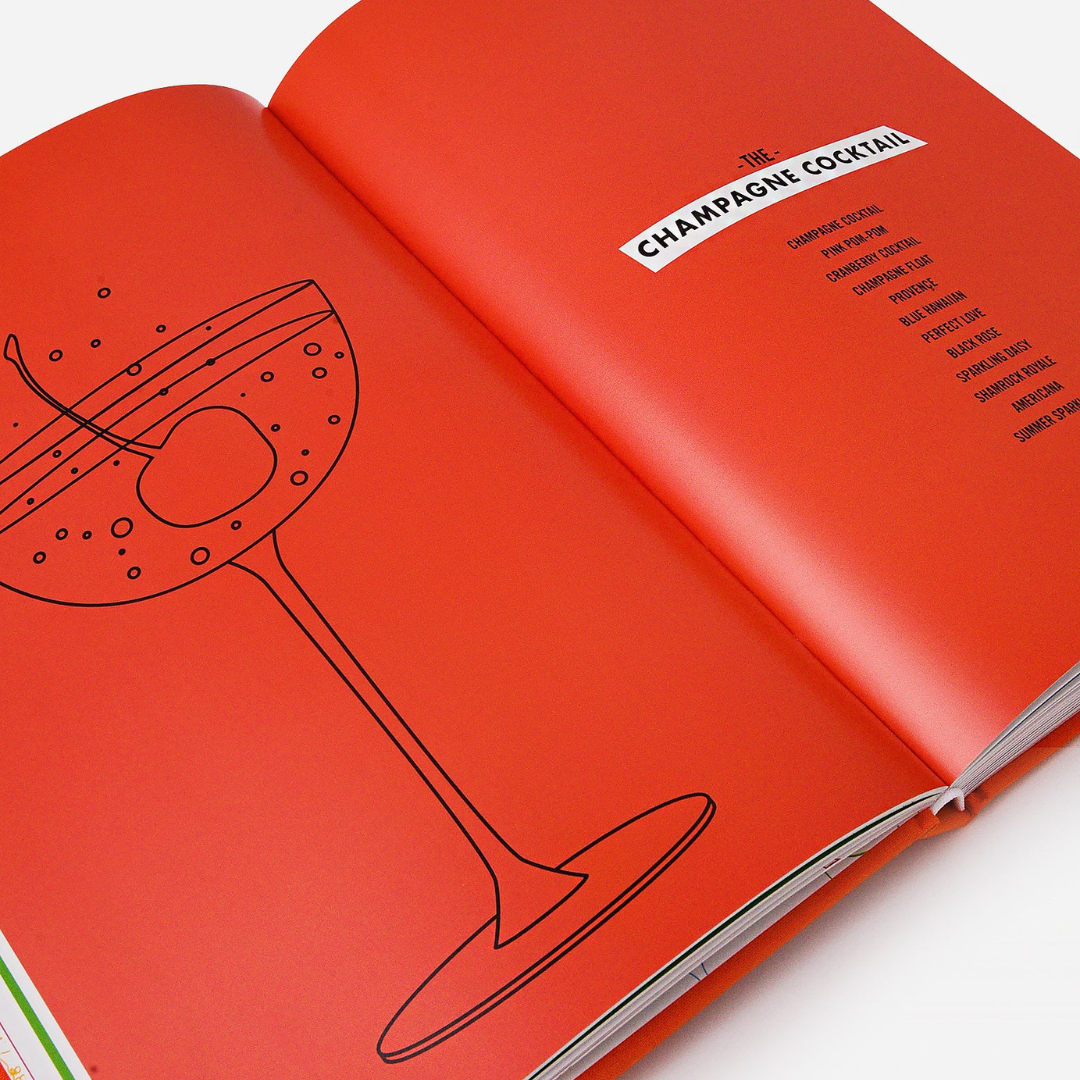 Cocktail chameleon book, champagne cocktail. 