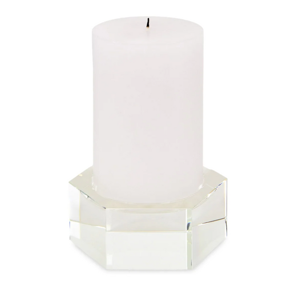 The Crystal Hex Candleholder is beautifully crafted with 6 sides for an elegant display. 
