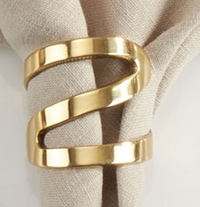 Zig Zag Napkin Ring Set of 4 - Gold