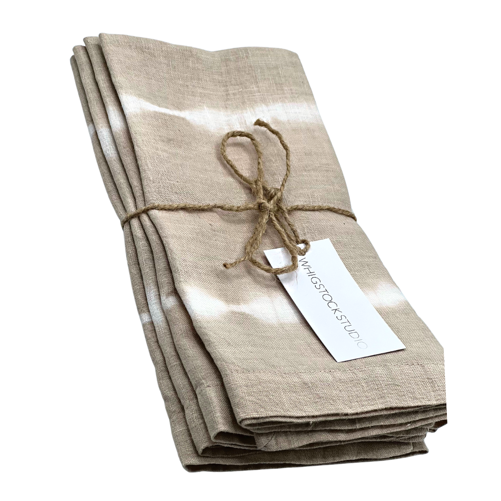 Hand Dyed Linen Napkin Set of 4 - Bone