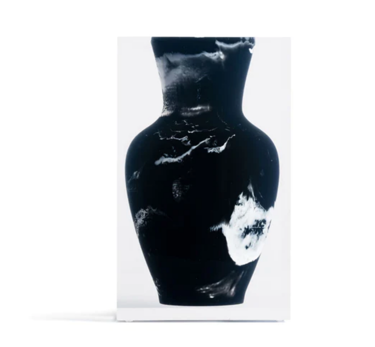 Marble Lucite Vase Collection Black