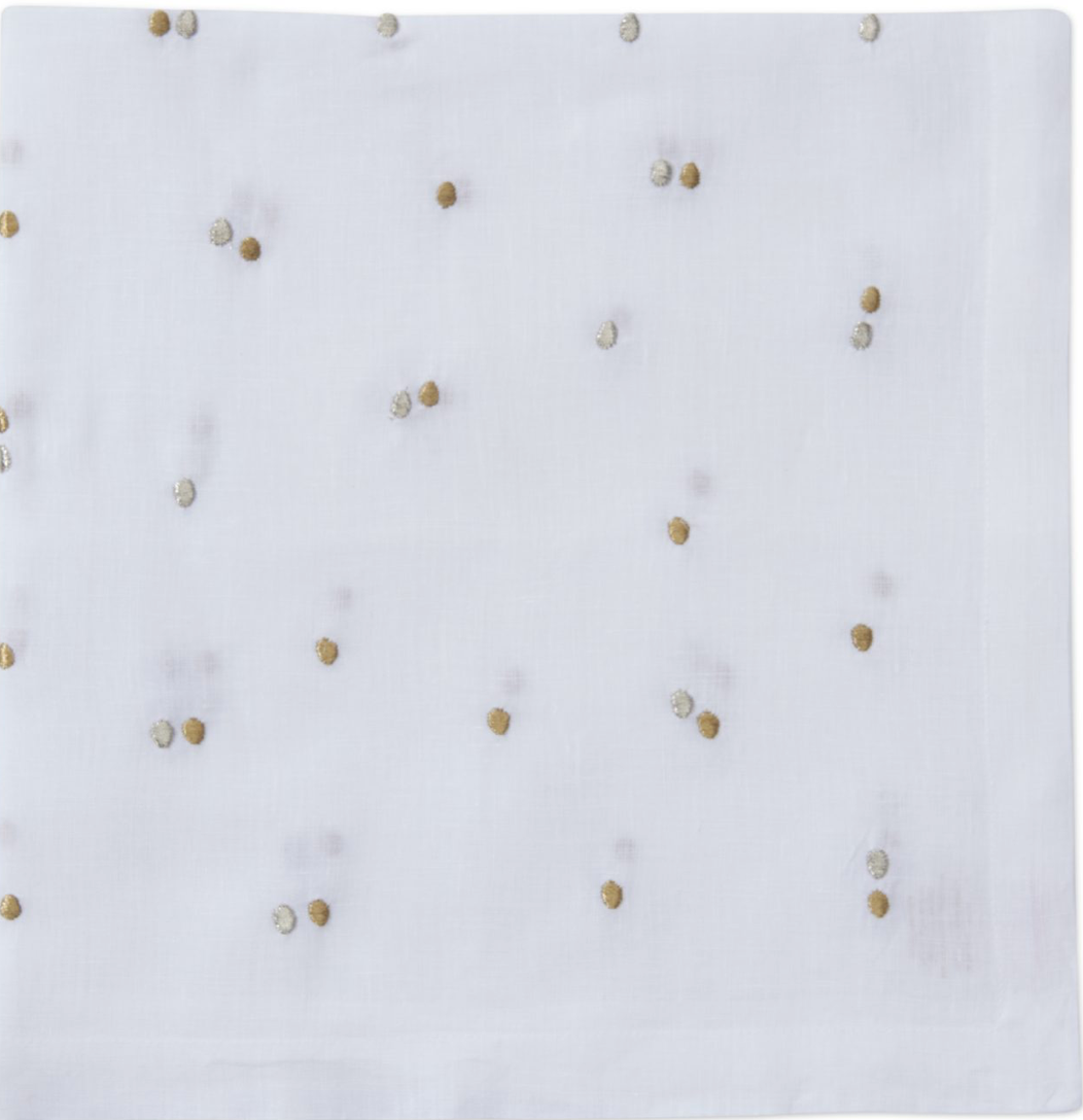 Scattered Dots Napkin - Gold & Silver