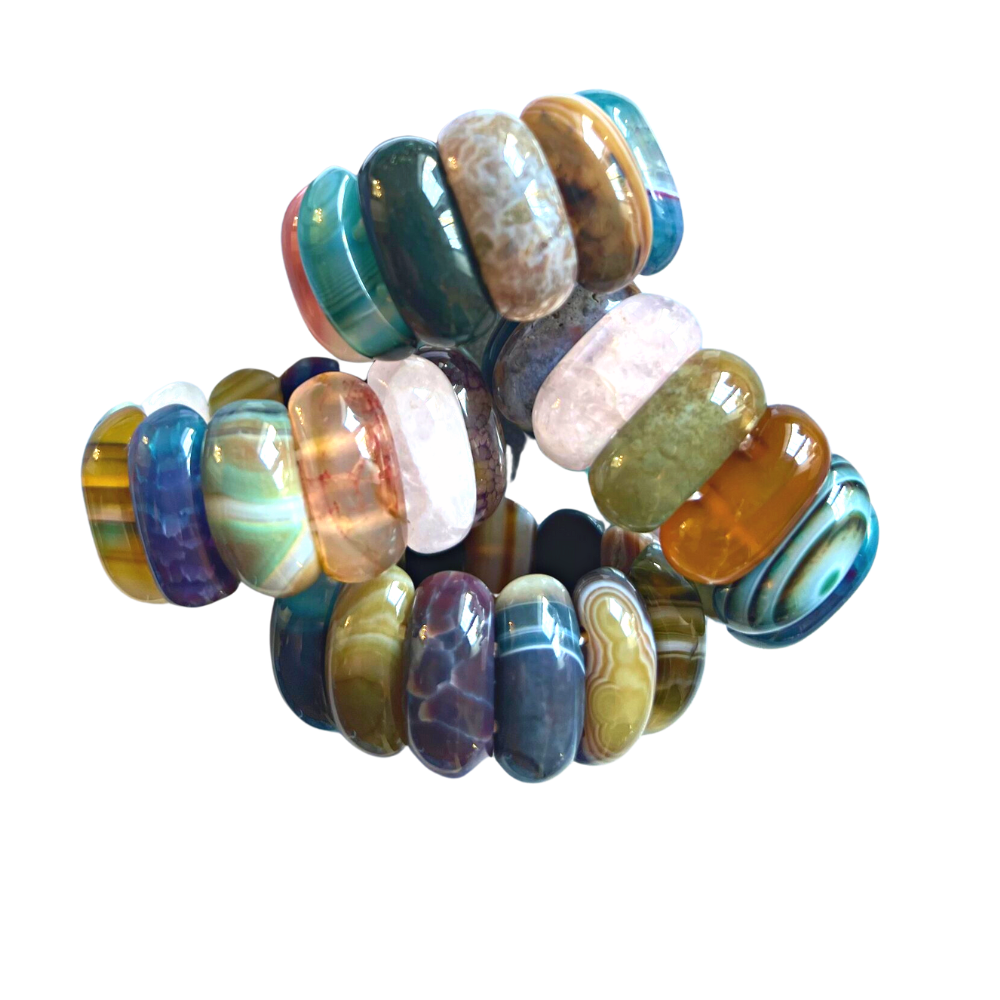 Gemstone Napkin Ring Multi Set of 4