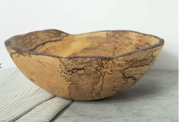 Spalted Maple Oval Wood Bowl 18"