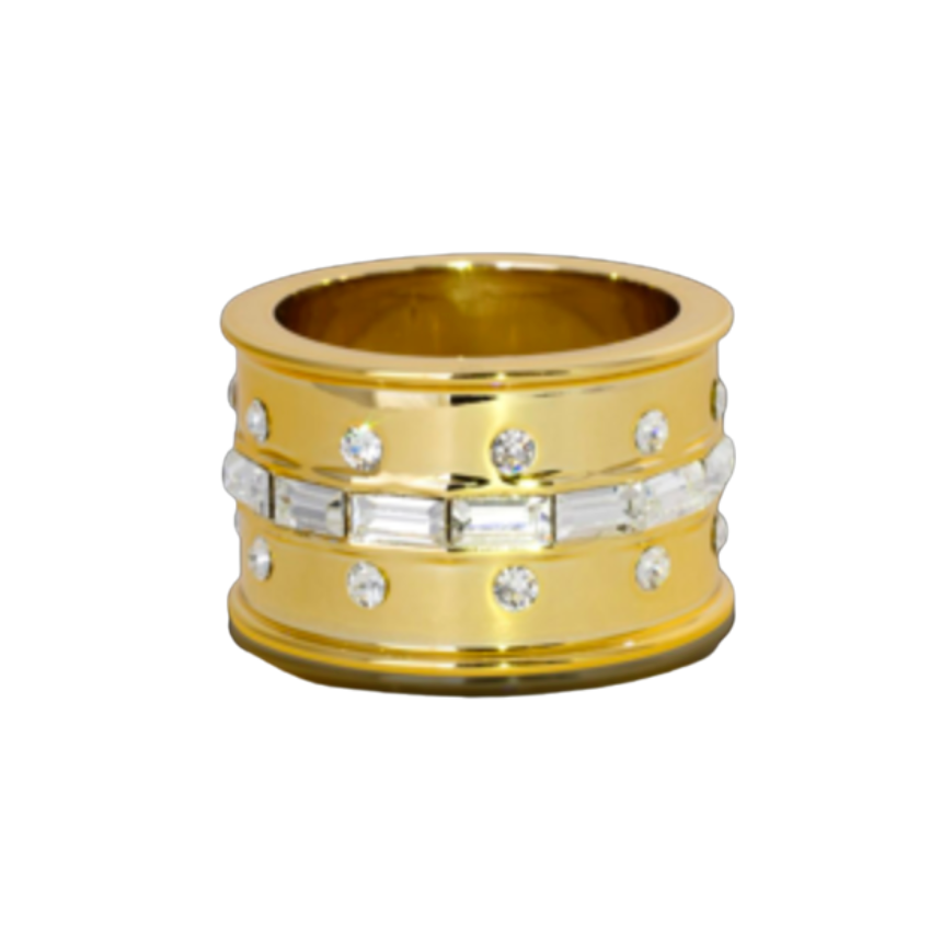 Baguette Napkin Ring Gold Set of 4