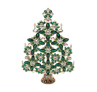 Jeweled Xmas Tree Crystal & Green