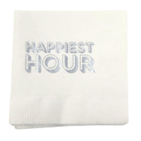 Happiest Hour white paper cocktail napkins. 