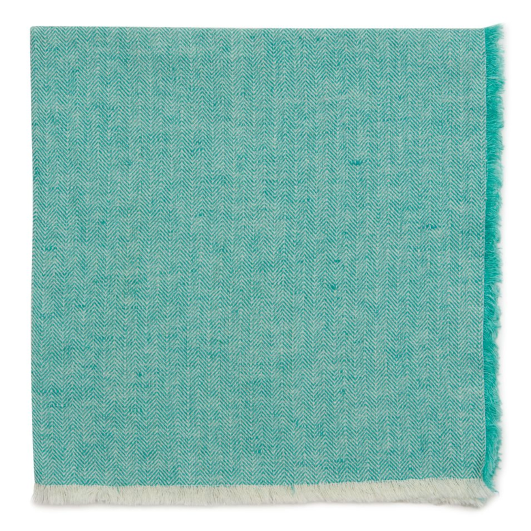 Herringbone turquoise napkin set. 