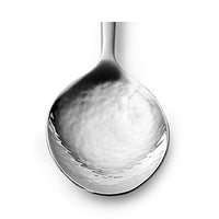 Mary Jurek hammered stainless steel spoon close up