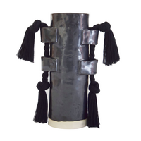 Julius fringe vase in black.