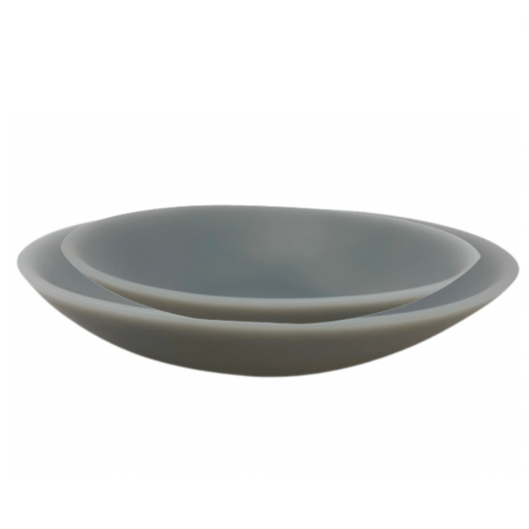 Medium and large grey resin everyday bowl.