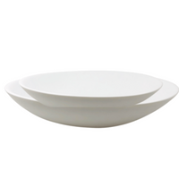 Medium and large white resin everyday bowl.