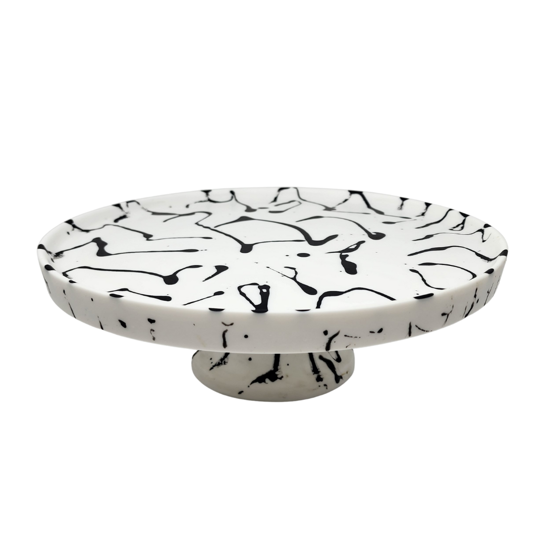 LUXE Resin Splattered Footed Cake Plate Large – Current Home NY