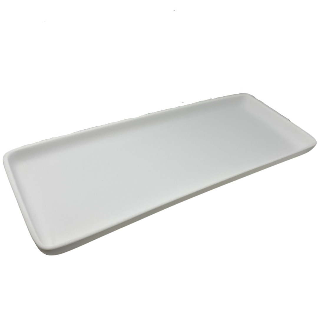 Luxe white resin extra large rectangle tray. 