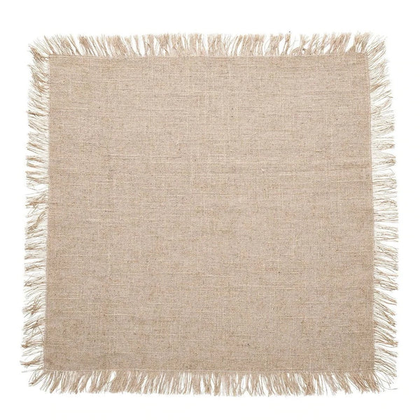 Fringe Napkin Silver & Natural Set of 4