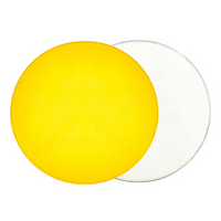 Patent leather reversible placemats in yellow and white. 