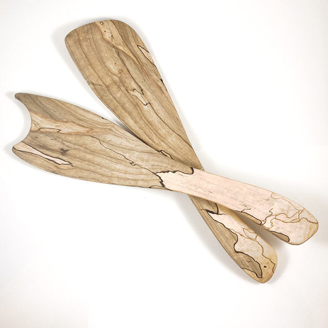 Spalted Maple Rustic Salad Tossers | Current Home