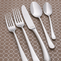 Stainless steel flatware featured as a set of 5.