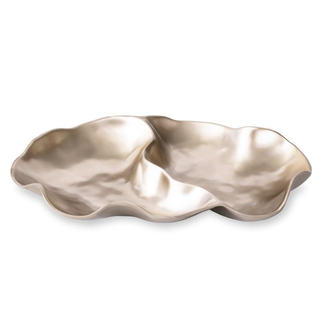 Sierra Modern Onyx Double Dip Bowl - Gold – Current Home NY