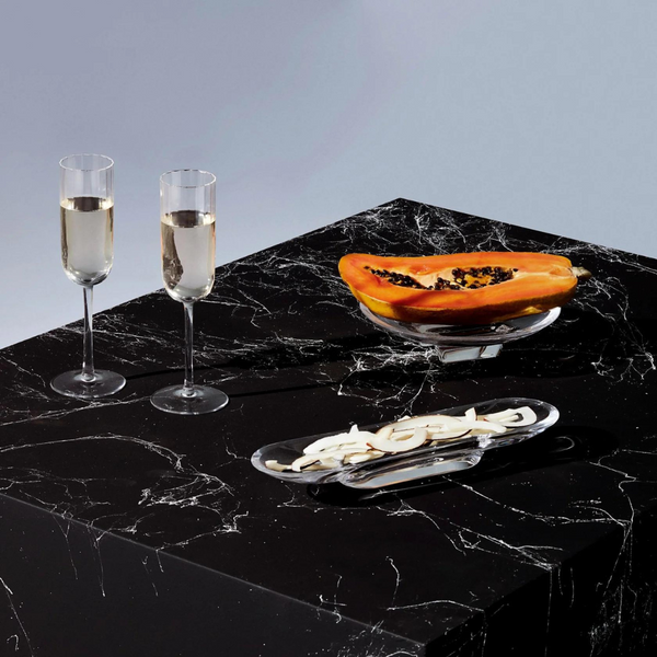 Silhoutte glass oblong tray. 