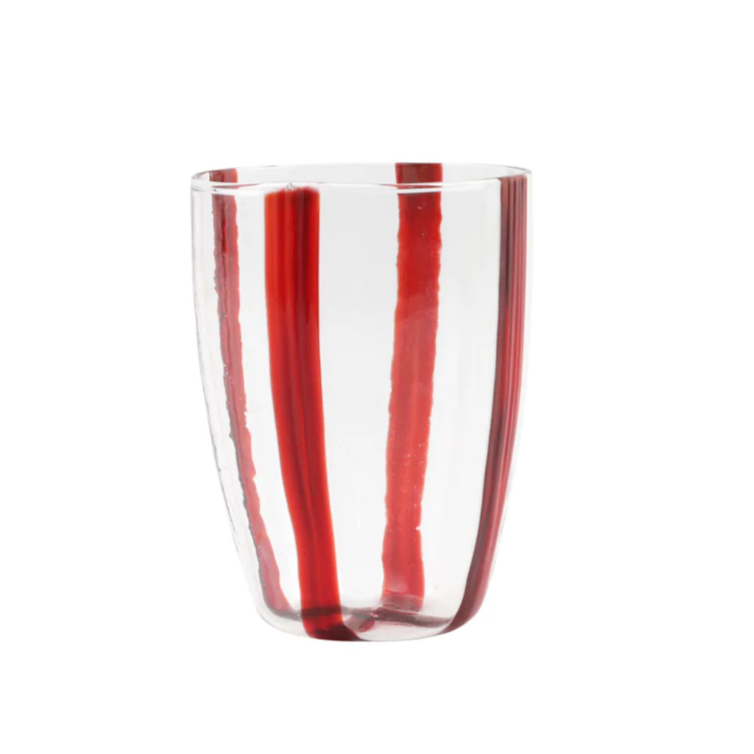 Vietri Prism Clear Tall Tumbler - Tulips