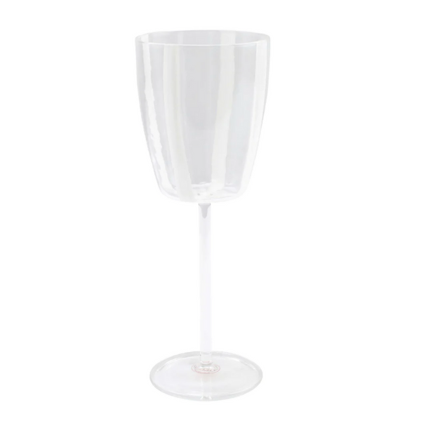 White wine glass with white stripes. Mouthblown with premium Italian glass. 