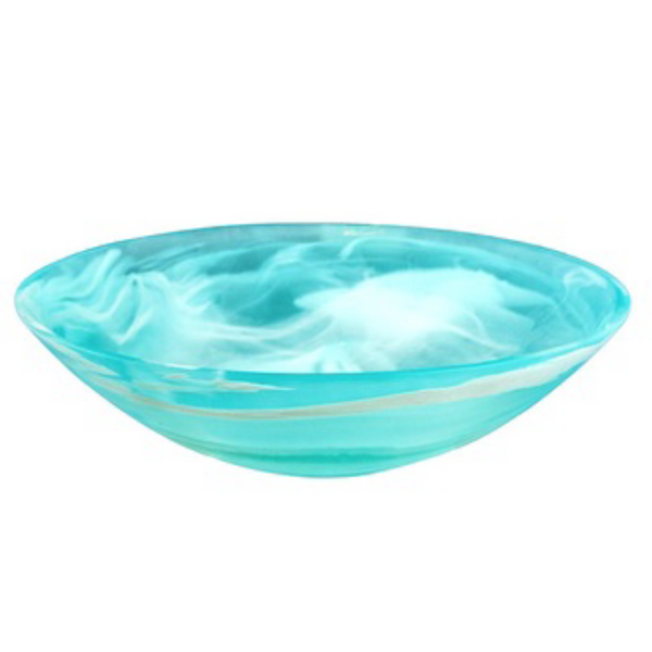 Large aqua swirl resin everyday bowl. 