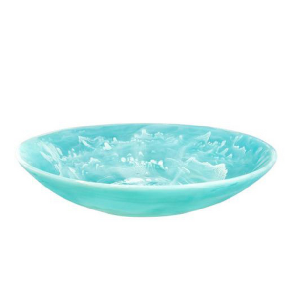 Aqua swirl resin medium everyday bowl. 