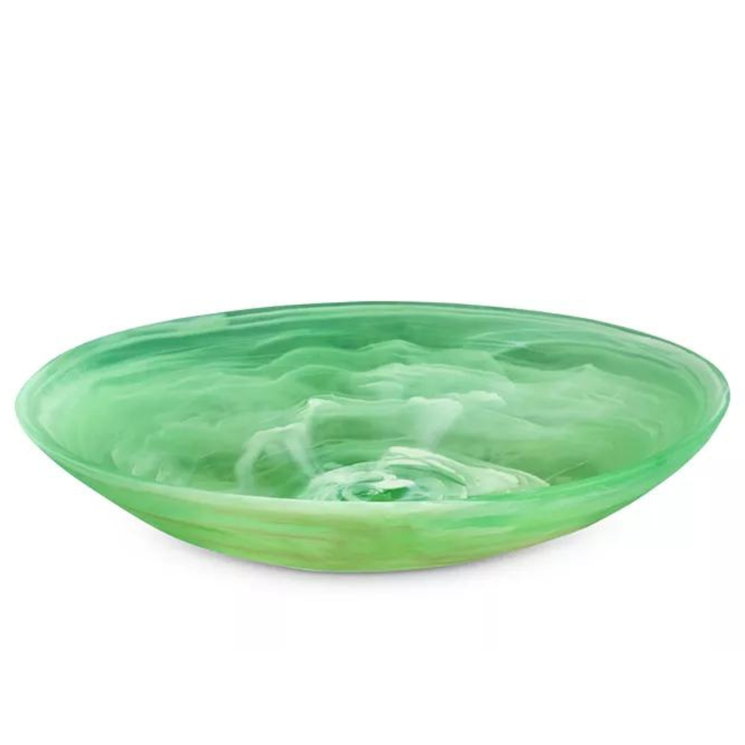 Large mint swirl resin everyday bowl.