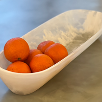 Medium white swirl resin boat bowl. 