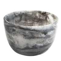 Medium black swirl resin deep bowl.